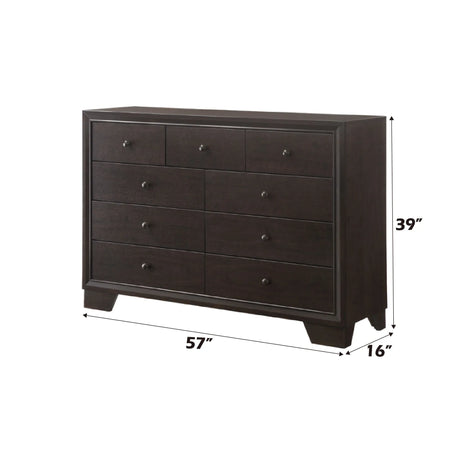 Espresso Synthetic Wood 6-Drawer Dresser Furniture - Omega Lifestyles