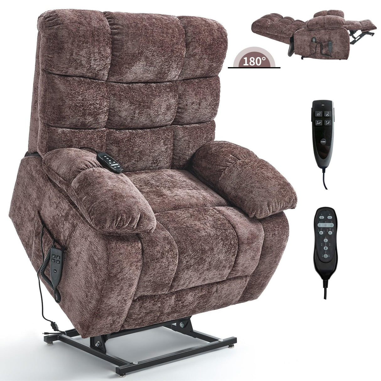 Medium-Firm Power Lift Recliner Chair With Heat Massage - Omega Lifestyles