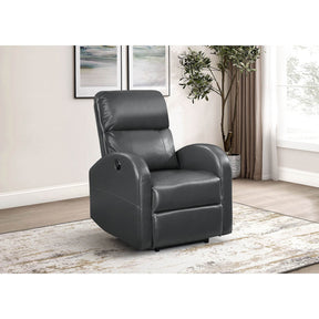 Grey Upholstered Power Recliner Chair With Faux Leather - Omega Lifestyles