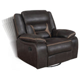 Brown Upholstered 3-Piece Manual Reclining Living Room Set - Omega Lifestyles