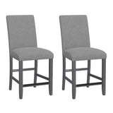 Set Of 2 Gray Upholstered Engineered Wood Barstools