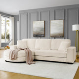 Convertible Corduroy Tufted L-Shape Sleeper Sofa