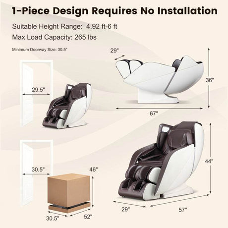 Provox 27-Comfort Full Body Massage Chair with SL Track Airbags Heating
