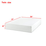 Medium 8-Inch Green Tea Infused Memory Foam Twin Mattress - Omega Lifestyles