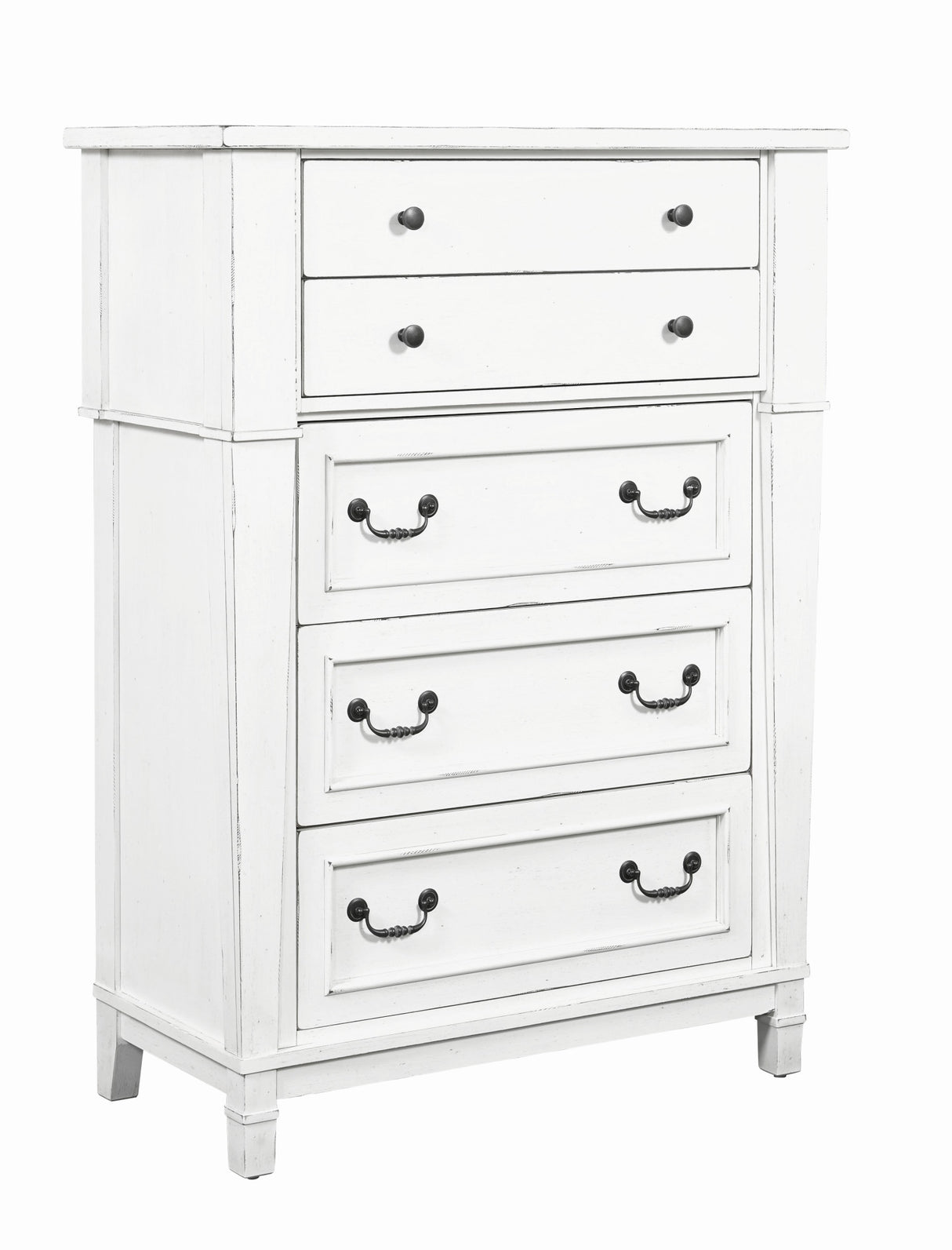White 5-Drawer Engineered Wood Farmhouse Chest