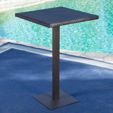 Outdoor 26-Inch Square PE Rattan Iron Frame Bar Table - Omega Lifestyles
