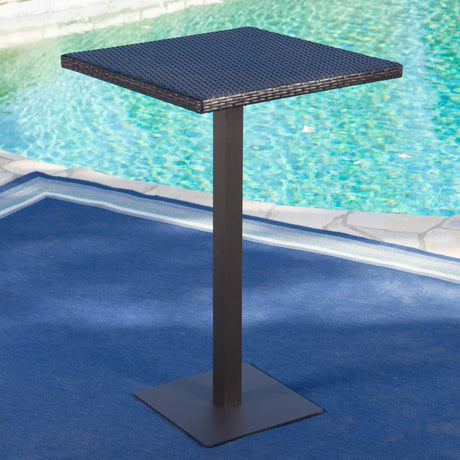 Outdoor 26-Inch Square PE Rattan Iron Frame Bar Table - Omega Lifestyles