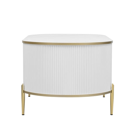 Modern Fluted MDF Coffee Table With Storage Cabinets - Omega Lifestyles