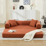 Corduroy Folding Sofa Bed With Foam Mattress And Pillows - Omega Lifestyles