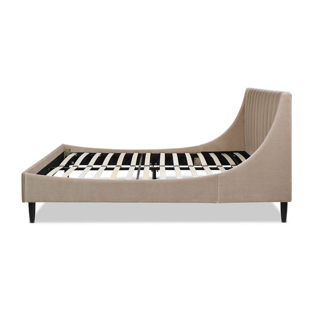 Modern Velvet Upholstered Platform Bed Frame - Omega Lifestyles