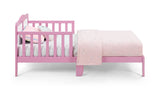 Solid Wood Pink Toddler Bed With Safety Rails - Omega Lifestyles