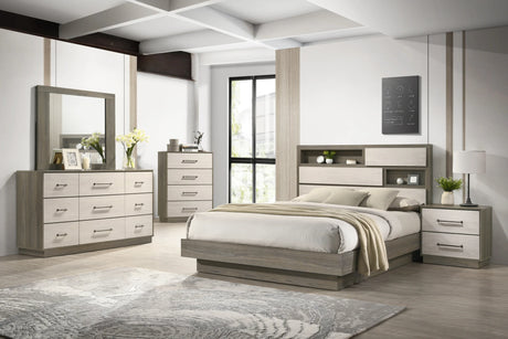 Modern Queen Platform Wood Bed Frame With Storage - Omega Lifestyles