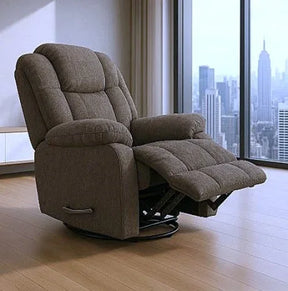 Soft Chenille Manual Swivel Recliner With Heavy Duty Foam - Omega Lifestyles