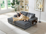 Convertible Corduroy Fabric Sleeper Sofa With Storage - Omega Lifestyles