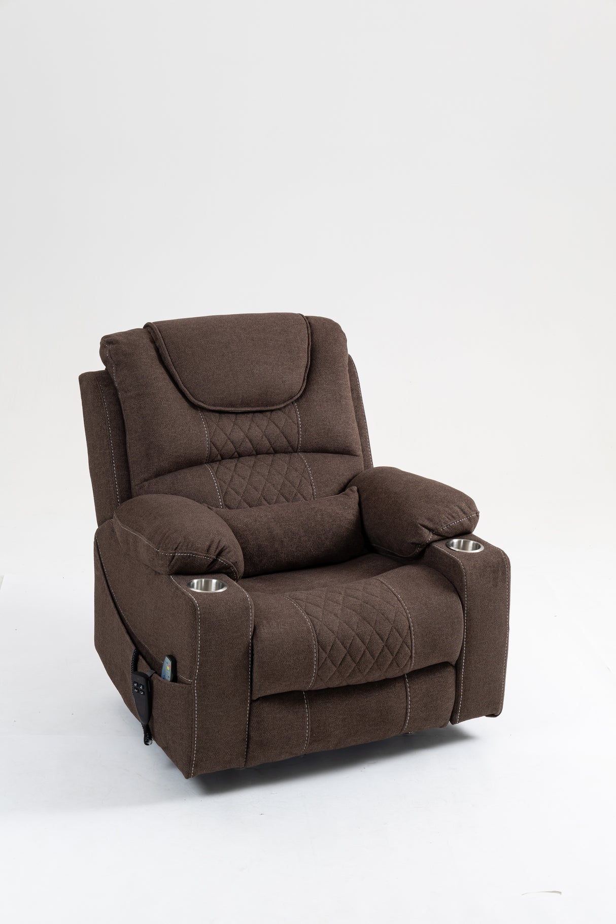 Oversized Velvet Electric Lift Recliner Chair With Cup Holders