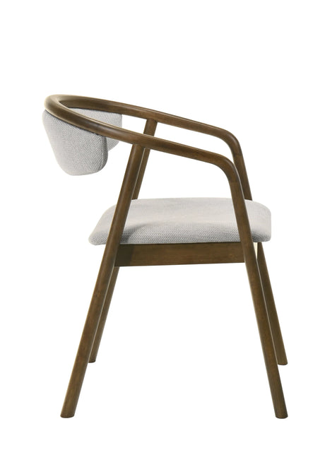 Gray Chenille Walnut Padded Side Chair - Omega Lifestyles