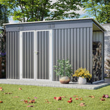 10x4 Outdoor Gray Metal Storage Shed With Lockable Door