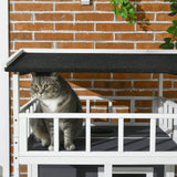 Outdoor Wooden Cat House With Escape Doors And Platform - Sleep Galleria