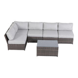 Modern Outdoor 6-Piece Wicker Seating Set With Cushions