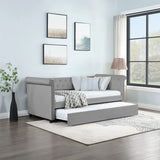 Twin Upholstered Tufted Daybed With Trundle Solid Wood - Omega Lifestyles