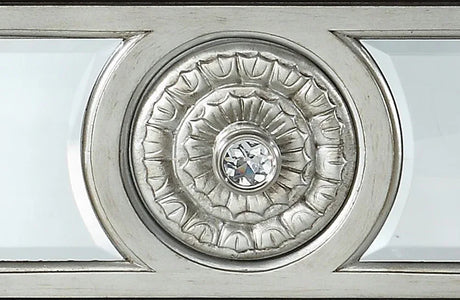 Mirrored Silver Nightstand With Geometric Raised Trim - Omega Lifestyles