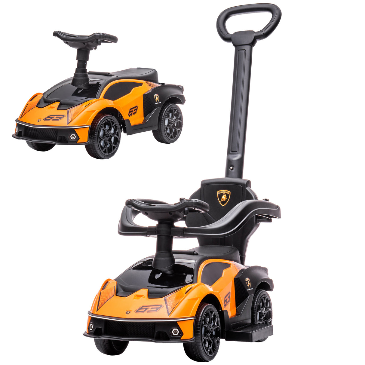 Licensed Lamborghini 2-in-1 Toddler Ride-On Push Car