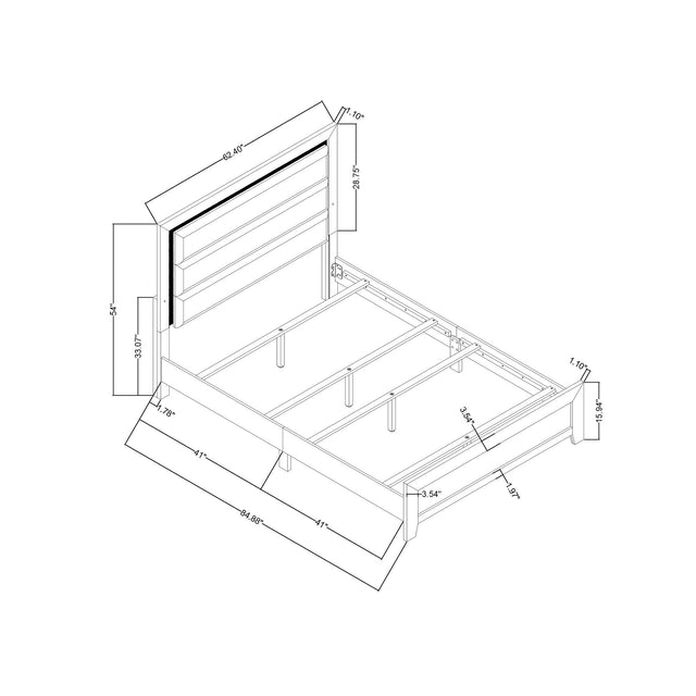 Modern Upholstered Bed Frame With LED Accent Lighting - Omega Lifestyles