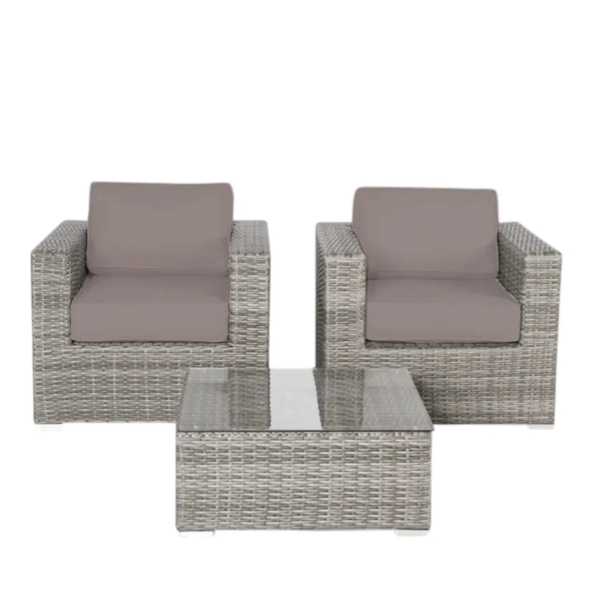 2-Piece Outdoor Rattan Wicker Patio Seating Group With Cushions - Omega Lifestyles