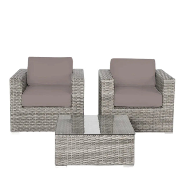 2-Piece Outdoor Rattan Wicker Patio Seating Group With Cushions - Omega Lifestyles