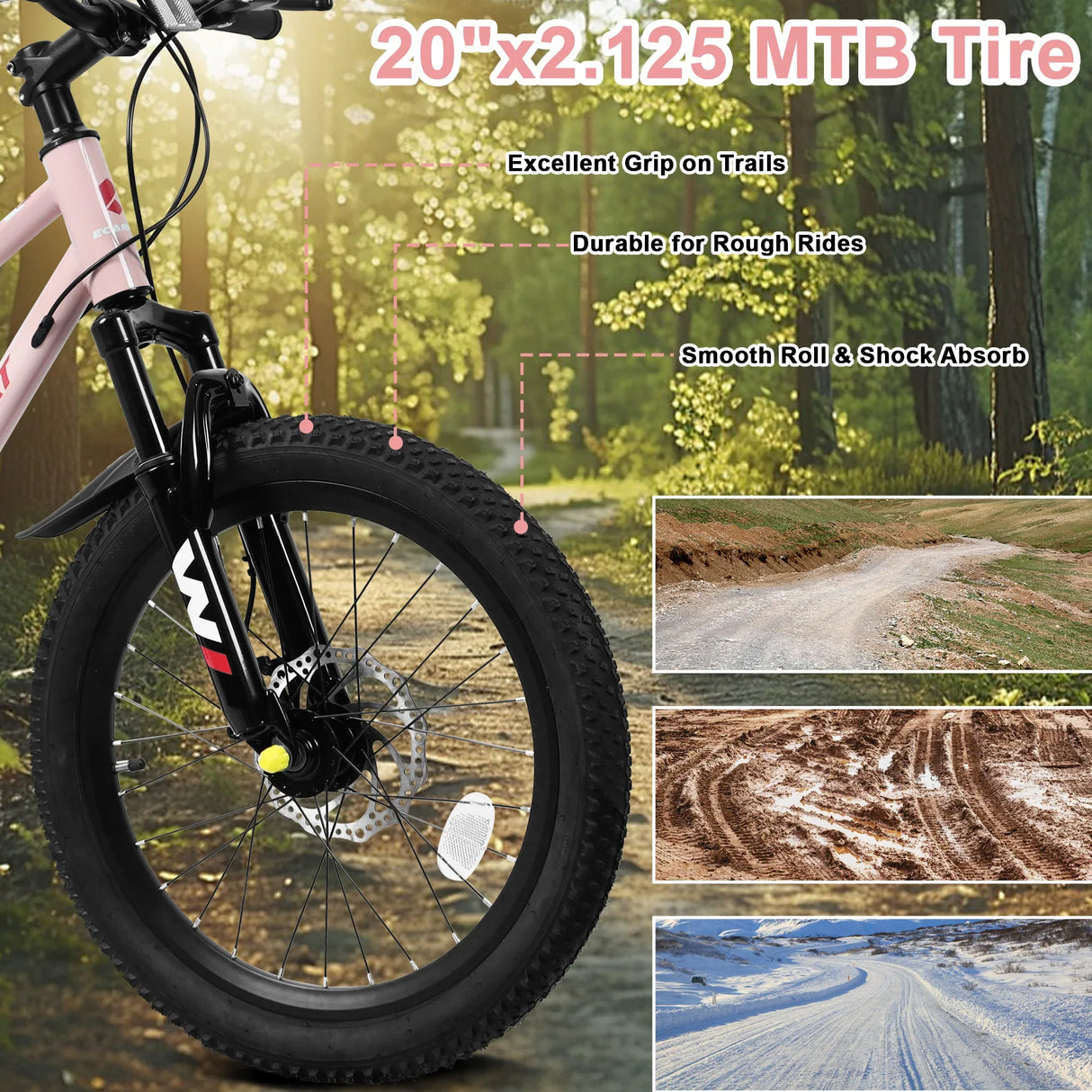 20-Inch Kids Mountain Bike With 7-Speed Front Suspension - Omega Lifestyles