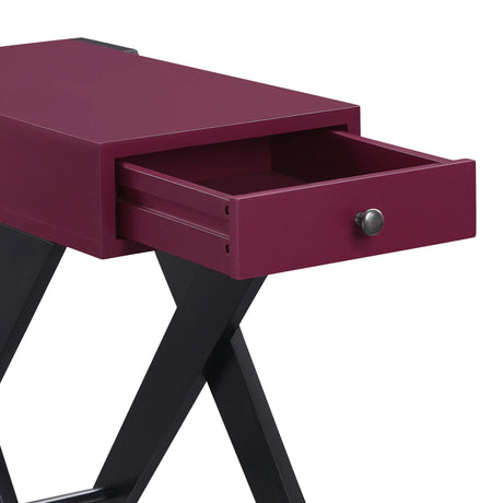 Modern Wood Accent Table With USB Port And Drawer - Omega Lifestyles