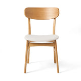 Set Of 2 Dining Chairs Fabric Cushioned Seat Rubberwood Legs - Omega Lifestyles