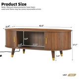 Mid-Century Modern Walnut Coffee Table With Charging Station - Sleep Galleria