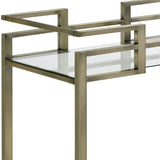 Faux Marble Glass Metal 2-Tier Serving Cart - Omega Lifestyles