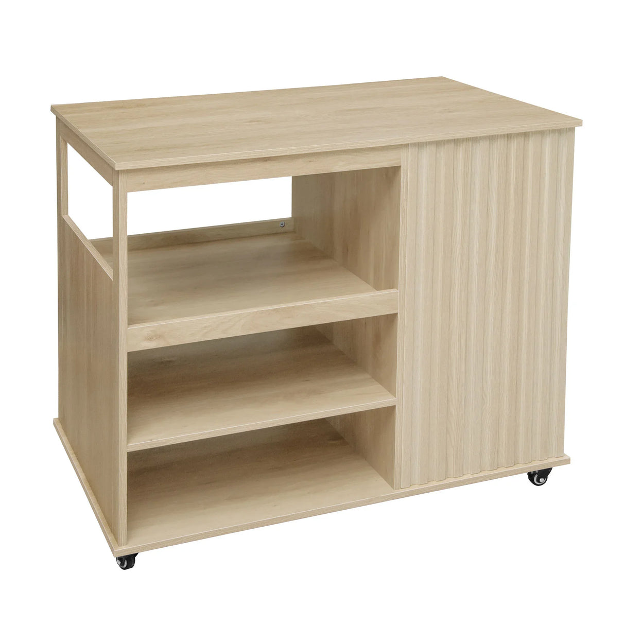 Rolling Kitchen Island Cart With Wine Rack Drawer - Omega Lifestyles