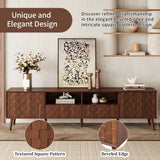 Modern Walnut 78-Inch TV Stand With Cable Management - Omega Lifestyles