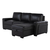 Modern Charcoal Wood Frame Sofabed With Pull-Out Bed - Omega Lifestyles