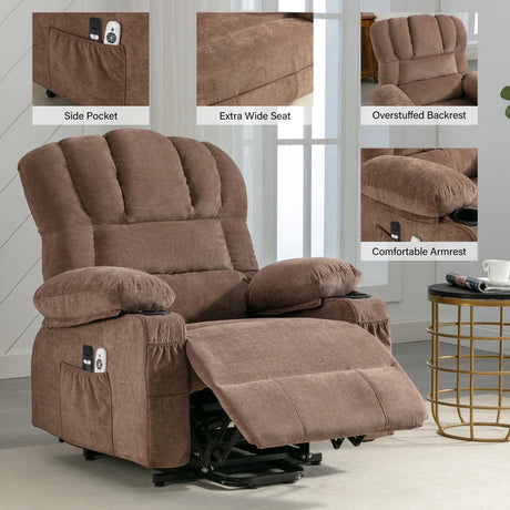 Power Electric Soft Massage Lift Lounge Chair With Heating - Omega Lifestyles