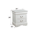 White Synthetic Wood Nightstand With Storage Drawers - Omega Lifestyles