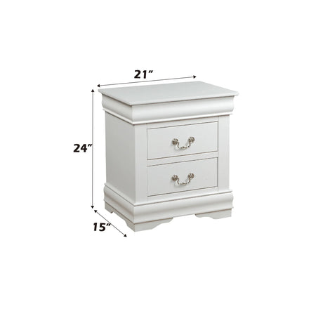 White Synthetic Wood Nightstand With Storage Drawers - Omega Lifestyles