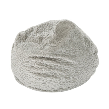 Rounded Faux Fur Foam Filled Bean Bag Chair - Omega Lifestyles