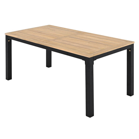 5-Piece Acacia Wood Iron Frame Patio Furniture Set - Omega Lifestyles