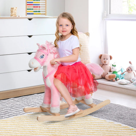 Kids Plush Rocking Horse Toy With Realistic Sounds - Omega Lifestyles