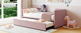 Twin Upholstered Daybed With Pop-Up Trundle Pink - Omega Lifestyles