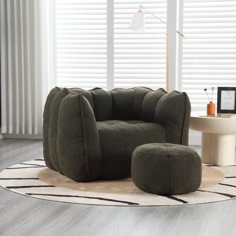 Soft Chenille Bean Bag Chair with Foam - Sleep Galleria
