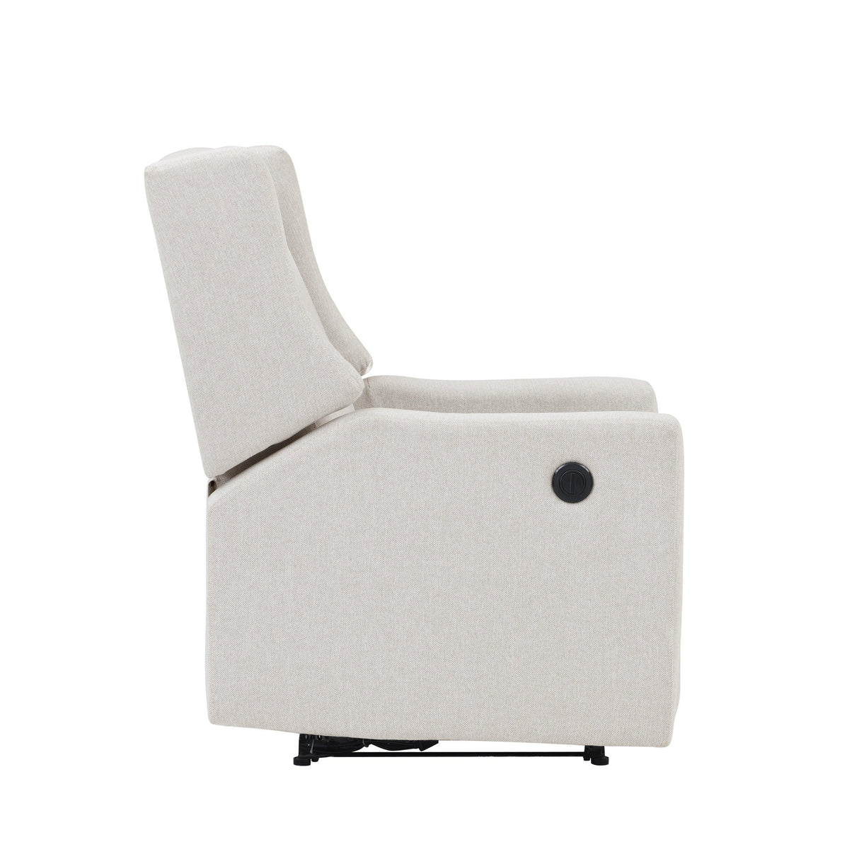 Power Recliner Beige Polyester Contemporary Wingback Chair - Omega Lifestyles