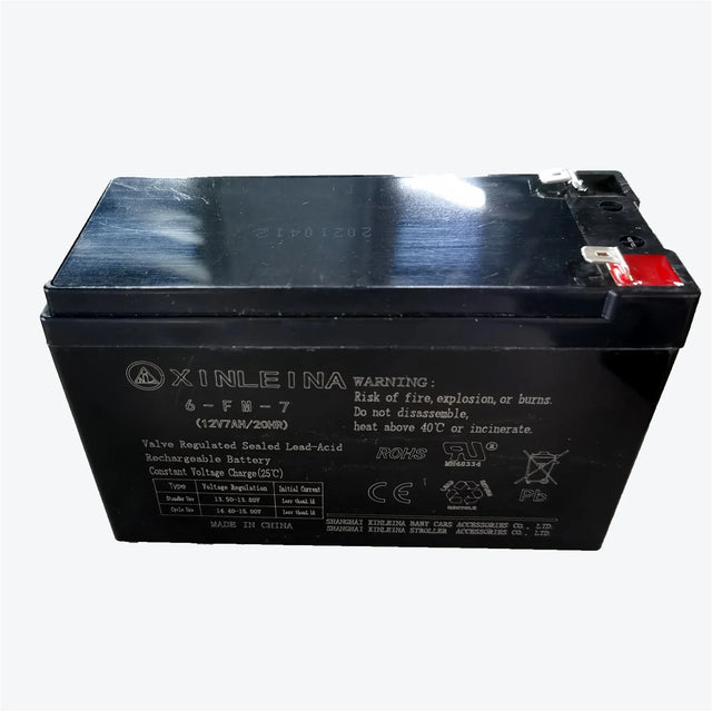 12V 7Ah Valve Regulated Lead-Acid Rechargeable Battery - Omega Lifestyles