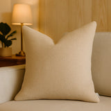 Cozy Plush Neutral Beige Bouclé Throw Pillow - Omega Lifestyles