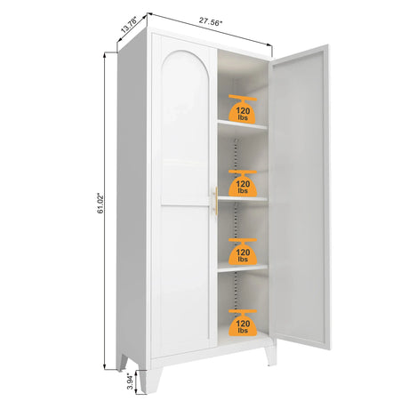 71-Inch Steel Locking Storage Cabinet With Adjustable Shelves - Omega Lifestyles