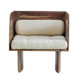 Beige Upholstered One-Seater Wood Frame Sofa - Omega Lifestyles